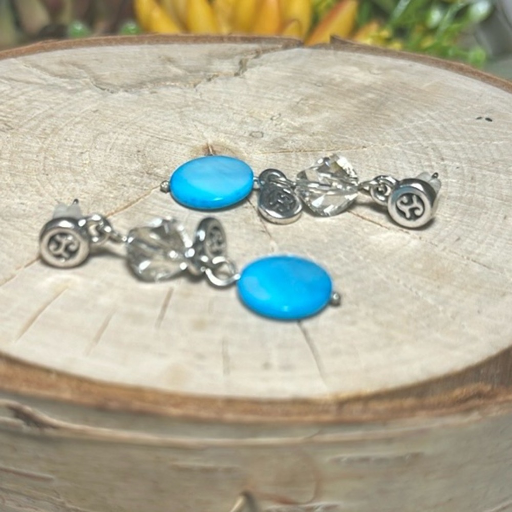 Brighton collectibles earrings blue silver